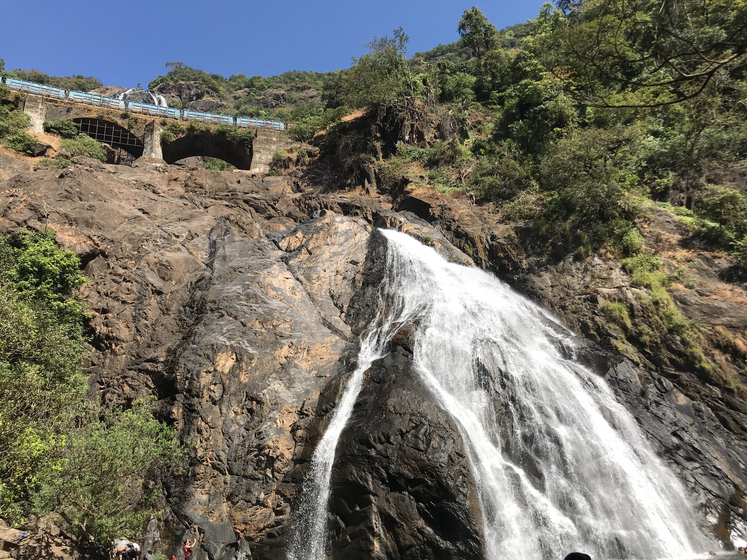 train tracks at Dudhsagar Falls in Goa India