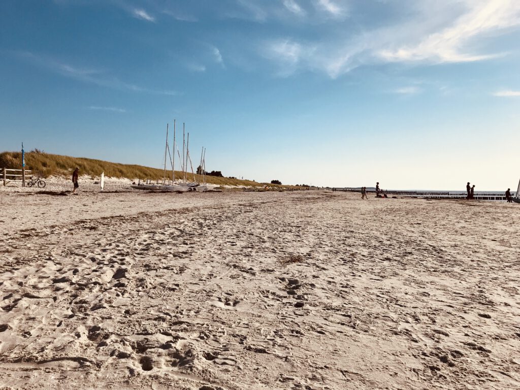 sandy beach on insel hiddensee near ruegen germany