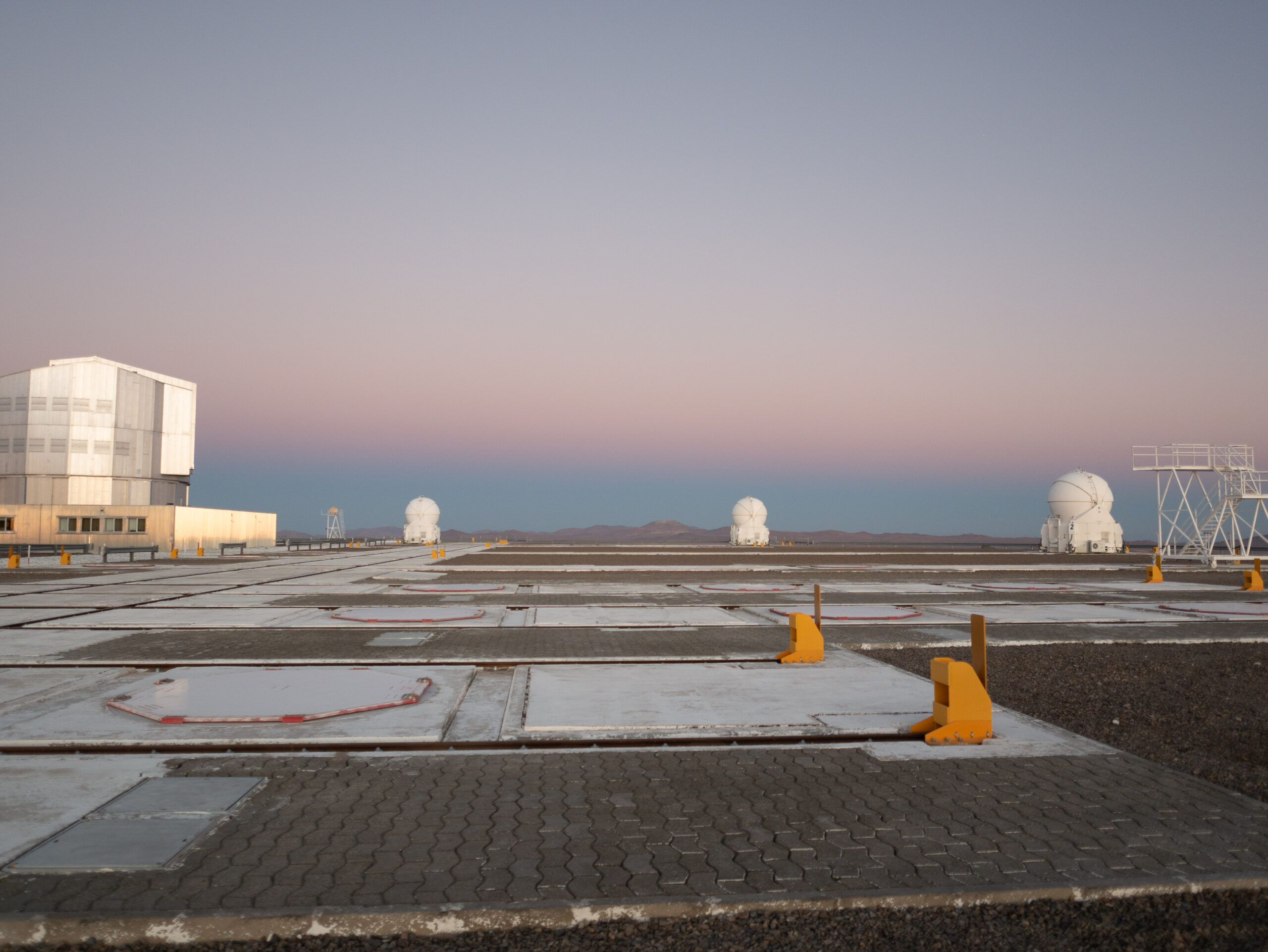 Part of the telescopes at the Paranal observatory in Chile.