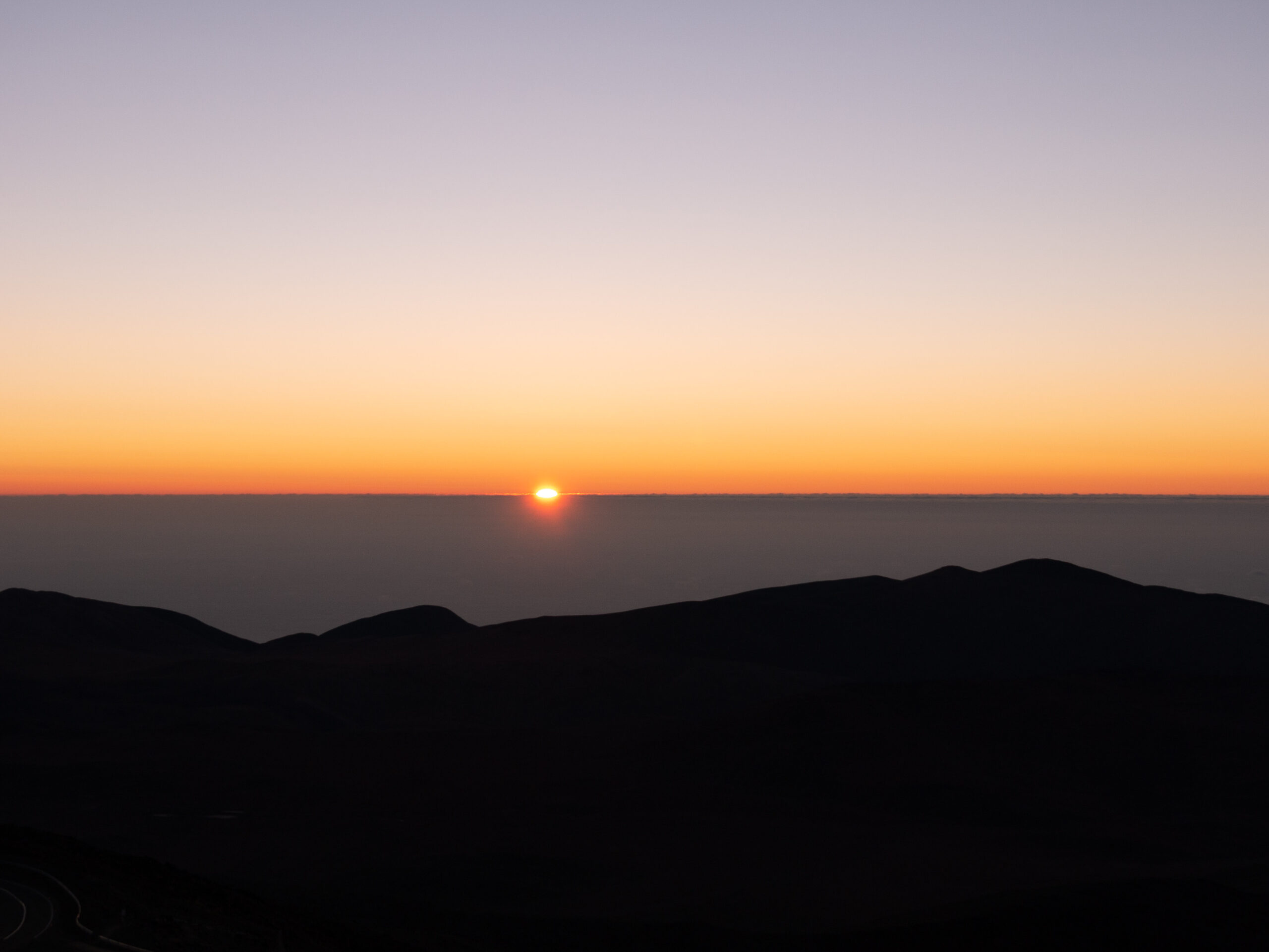 Sunset at the Atacama desert in Chile. View from the Paranal observatory.